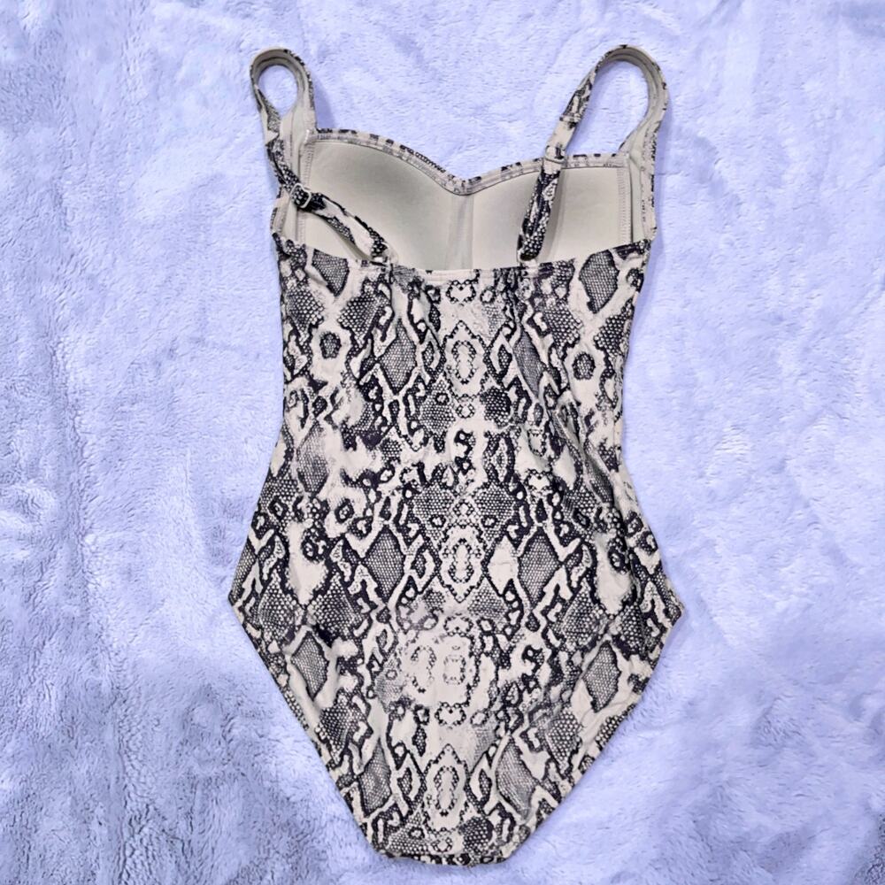 NipTuck Swim Snakeskin One Piece Swimsuit Brown Beige Tummy Control Womens US 4 - Picture 4 of 8